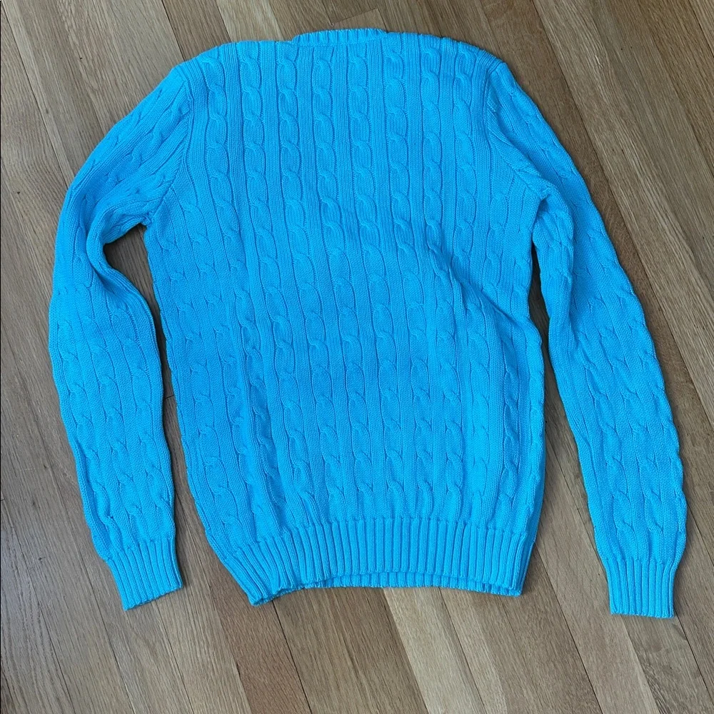 Ralph Lauren Women’s Cable Knit V-Neck Sweater Size M - Picture 4 of 4